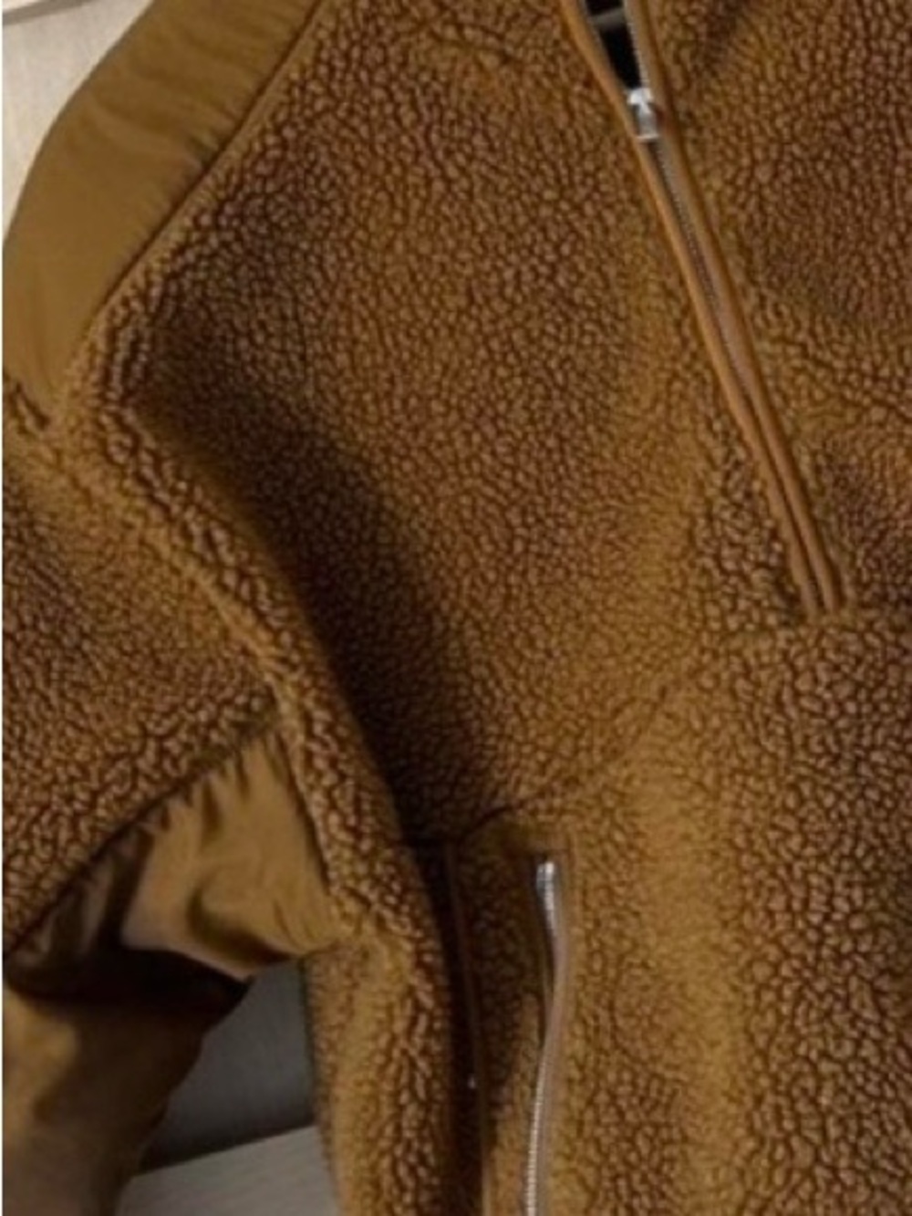 Madewell Sherpa Half Zip Pullover Dried Cedar Brown Size Medium - Picture 7 of 11